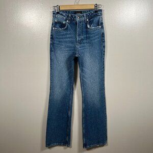 Rails Sunset High Rise Slim Flare Jeans Size 24 Medium Wash Blue Denim